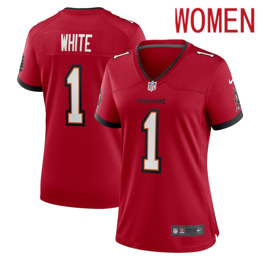 Women Tampa Bay Buccaneers #1 Rachaad White Nike Red Game Player NFL Jersey->women nfl jersey->Women Jersey